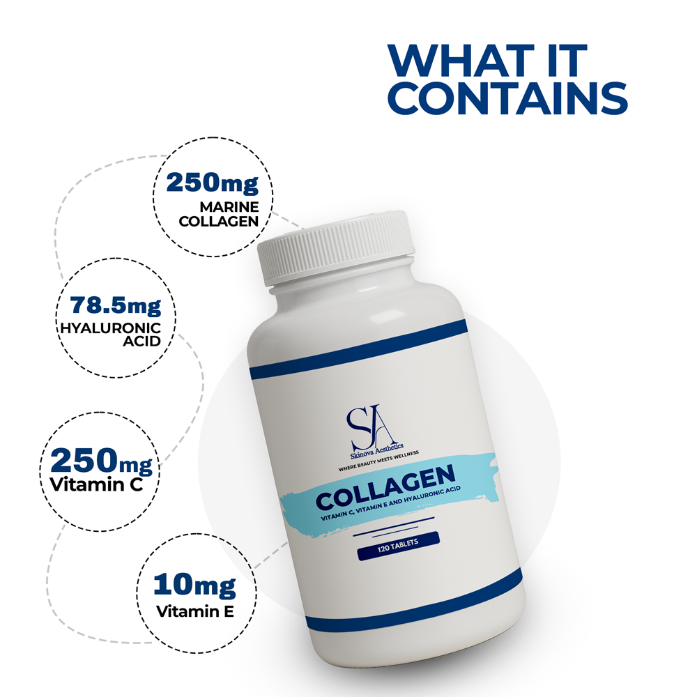 Collagen With Vitamin C, E & Hyaluronic Acid – 120 Tabs