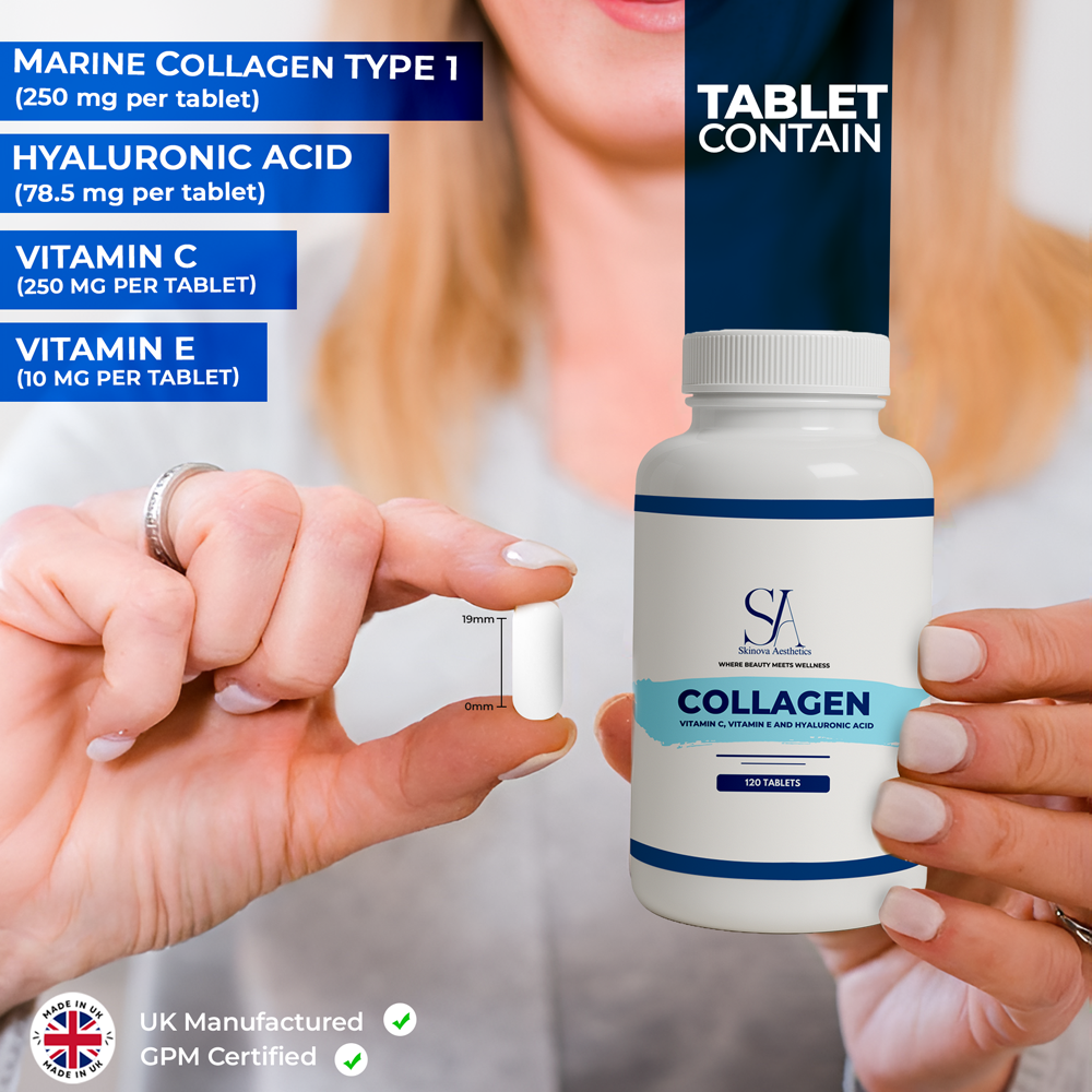 Collagen With Vitamin C, E & Hyaluronic Acid – 120 Tabs