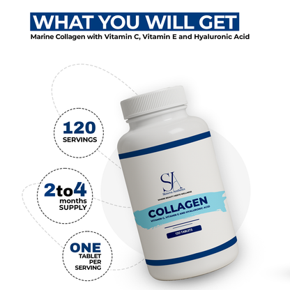 Collagen With Vitamin C, E & Hyaluronic Acid – 120 Tabs