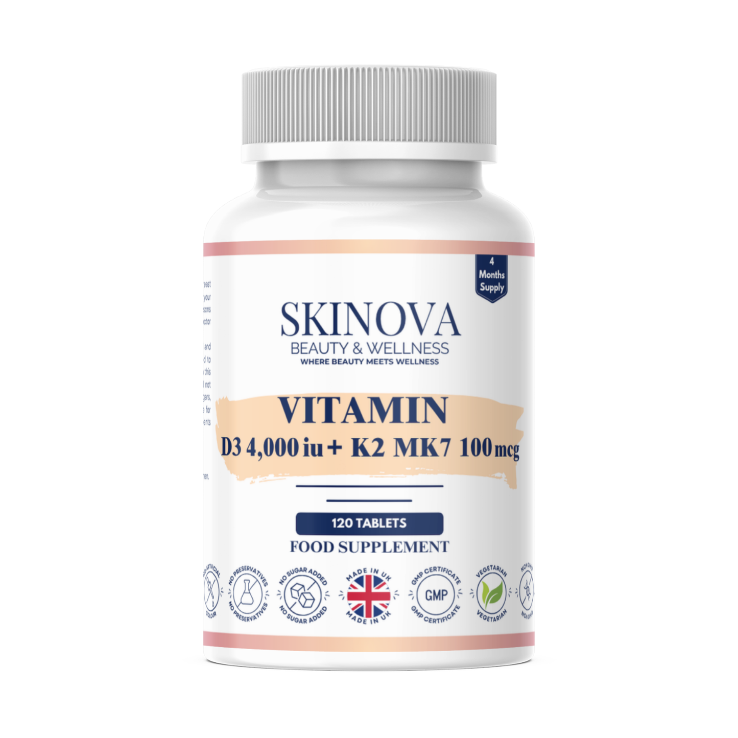 Vitamin D3 + K2 MK7 Tablets
