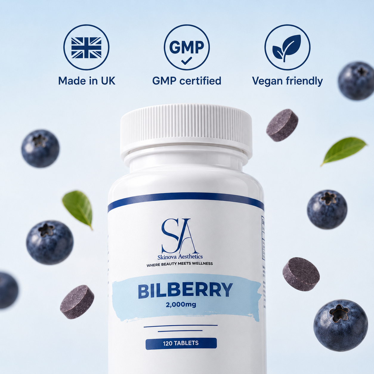 Bilberry Extract 2000mg – Eye & Antioxidant Boost