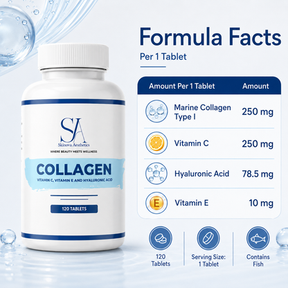 Collagen With Vitamin C, E & Hyaluronic Acid – 120 Tabs
