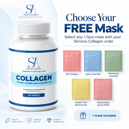 Collagen With Vitamin C, E & Hyaluronic Acid + FREE Face Mask