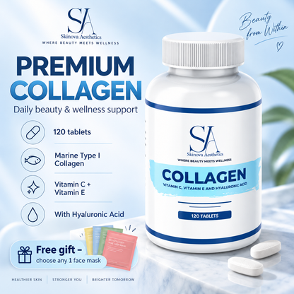 Collagen With Vitamin C, E & Hyaluronic Acid + FREE Face Mask