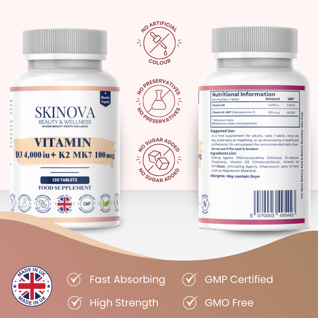 Vitamin D3 + K2 MK7 Tablets