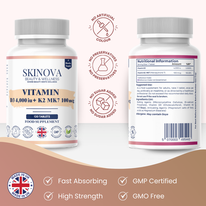 Vitamin D3 + K2 MK7 Tablets